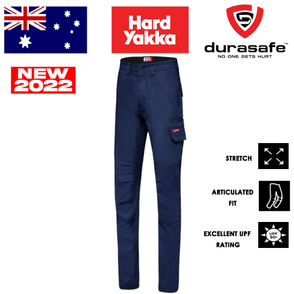 NZSALE | Hard Yakka Mens Hard Yakka 3056 Stretch Canvas Cargo Pants Navy